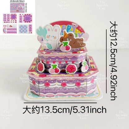 Surprise Money Pulling Box and Money Accordion Angpao Envelope DIY 3D Puzzle Cake Gift TSC
