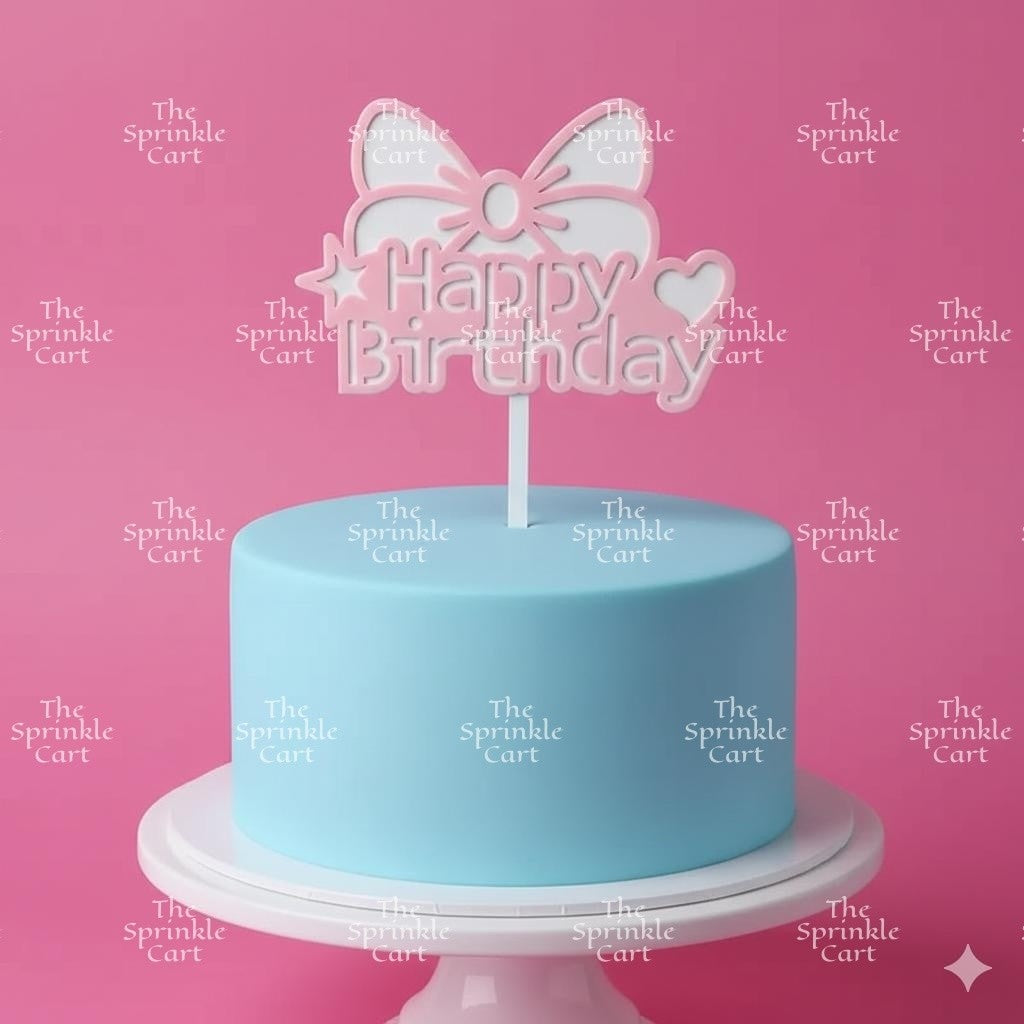 Transparent Happy Birthday Acrylic Topper Cake Decoration TSC