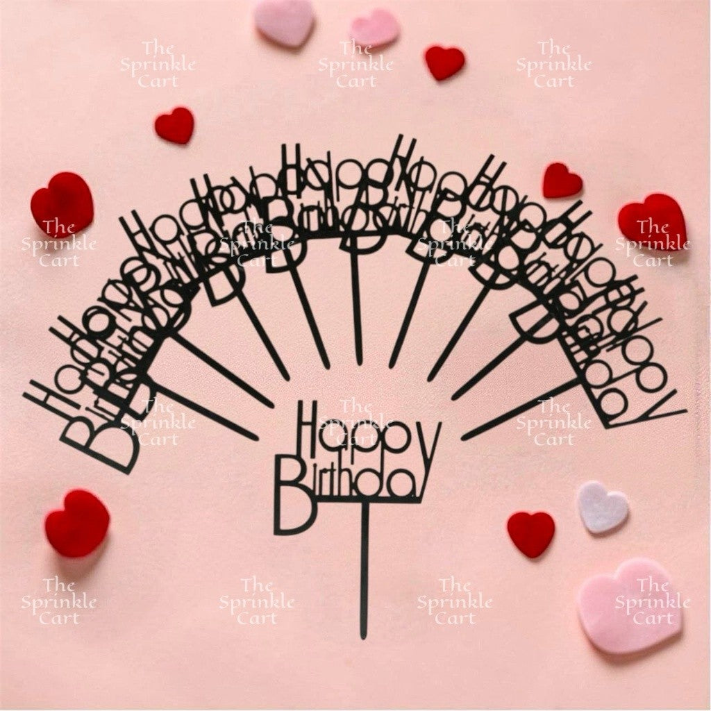 10pcs Happy Birthday Acrylic Cake Topper DIY Baking Decoration TSC