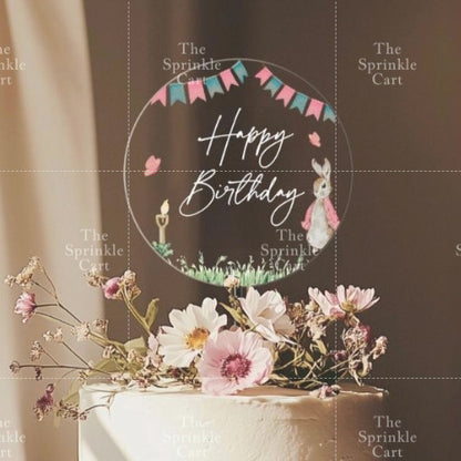 Transparent Happy Birthday Acrylic Topper Cake Decoration TSC