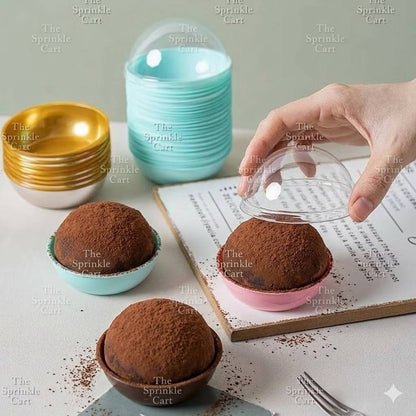 Disposable Mini Round and Square Dome with Lid DIY Desser Bread Bun Box Packaging TSC