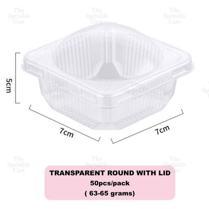 Disposable Mini Round and Square Dome with Lid DIY Desser Bread Bun Box Packaging TSC