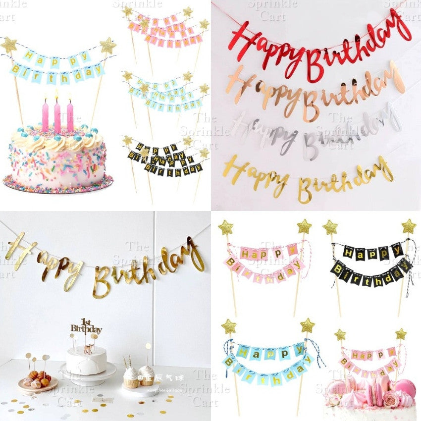 Happy Birthday Wall and Cake Banner Decoration TSC