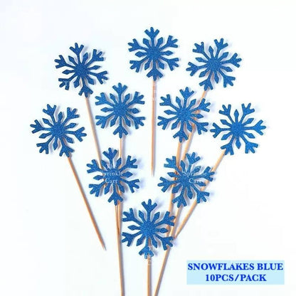 Frosen Themed Cake Toppers for Decoration Ellsa An-na Snowflakes