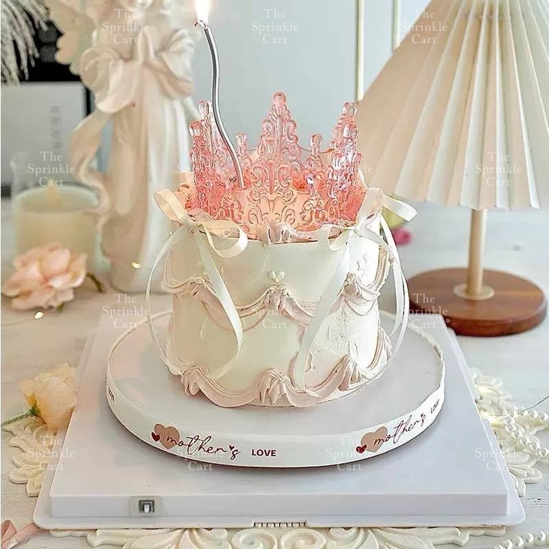 Crown Cake Topper/ Decor Shiny Gold Silver Pearl Birthday Princes