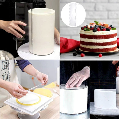 Acrylic Scraper Icing Straight Smoother and Round For Cake Frosting Cake Decoration TSC