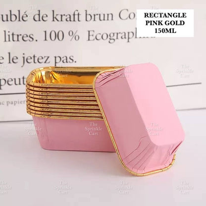 50pcs Colorful Square and Rectangle Foil Cupcake Pastry Muffin Liner TSC