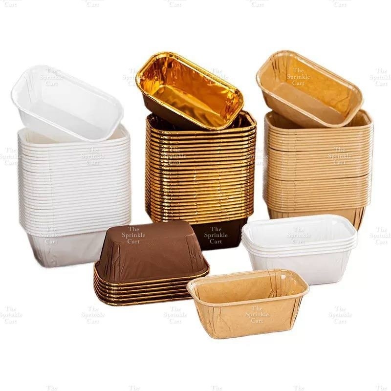 50pcs Colorful Square and Rectangle Foil Cupcake Pastry Muffin Liner TSC