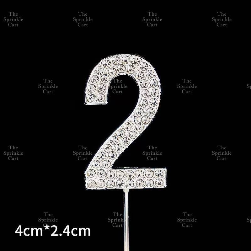 0-9 Silver Rhinestone Number Metal Topper And Happy Birthday Headband Party Needs TSC
