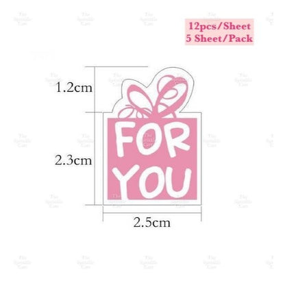Food Box Sticker Label with Statement and Sticky Tape TSC