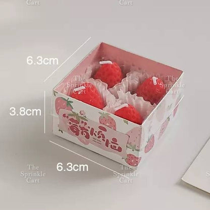 Strawberry Decorative Scented Candles in Box for Personal Use Gift and Giveaway