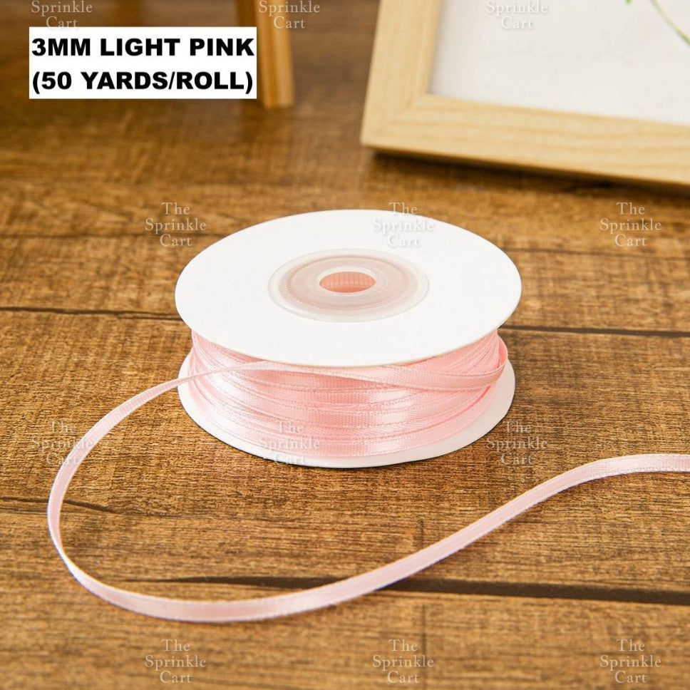 3mm Double-sided Satin Ribbon for DIY Bow Accessory and Gift Packaging TSC