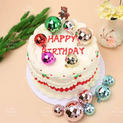 Shiny Mirror Disco Ball Cake Topper & Christmas Tree Decoration DIY Party Supplies TSC