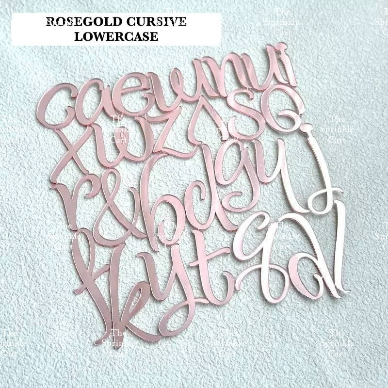 Alphabet Lettering and Number Cursive Acrylic Set DIY Calligraphy Pattern Cake Stamp Decor TSC