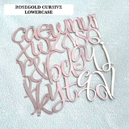 Alphabet Lettering and Number Cursive Acrylic Set DIY Calligraphy Pattern Cake Stamp Decor TSC