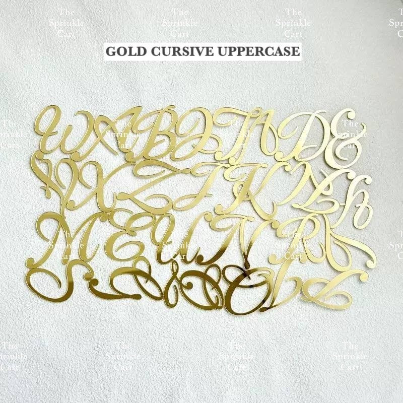 Alphabet Lettering and Number Cursive Acrylic Set DIY Calligraphy Pattern Cake Stamp Decor TSC