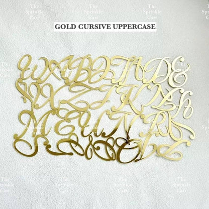 Alphabet Lettering and Number Cursive Acrylic Set DIY Calligraphy Pattern Cake Stamp Decor TSC