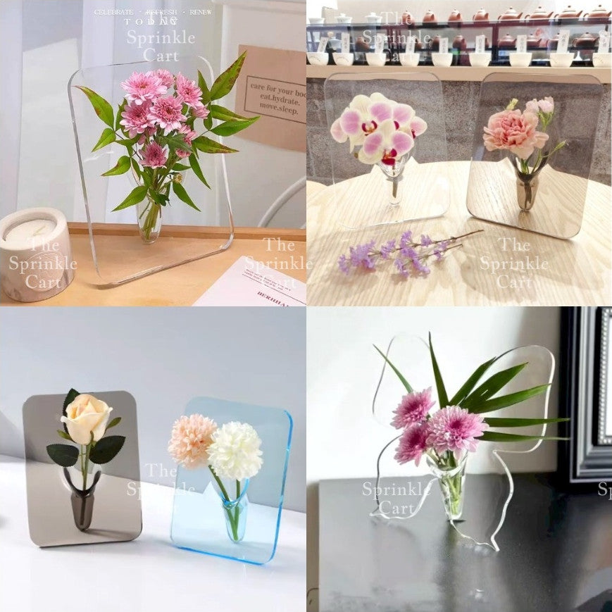 Glass Frame Flower Holder DIY Floral Arrangement Decoration TSC