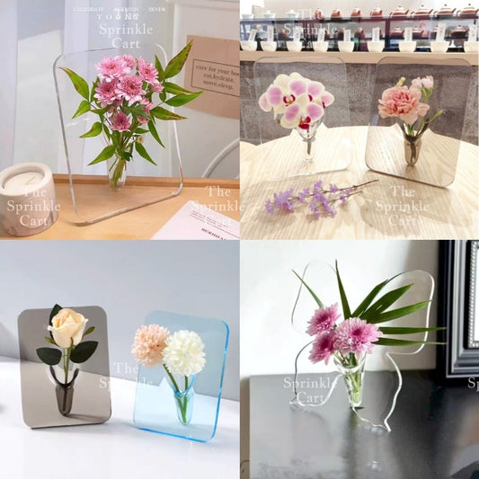 Glass Frame Flower Holder DIY Floral Arrangement Decoration TSC