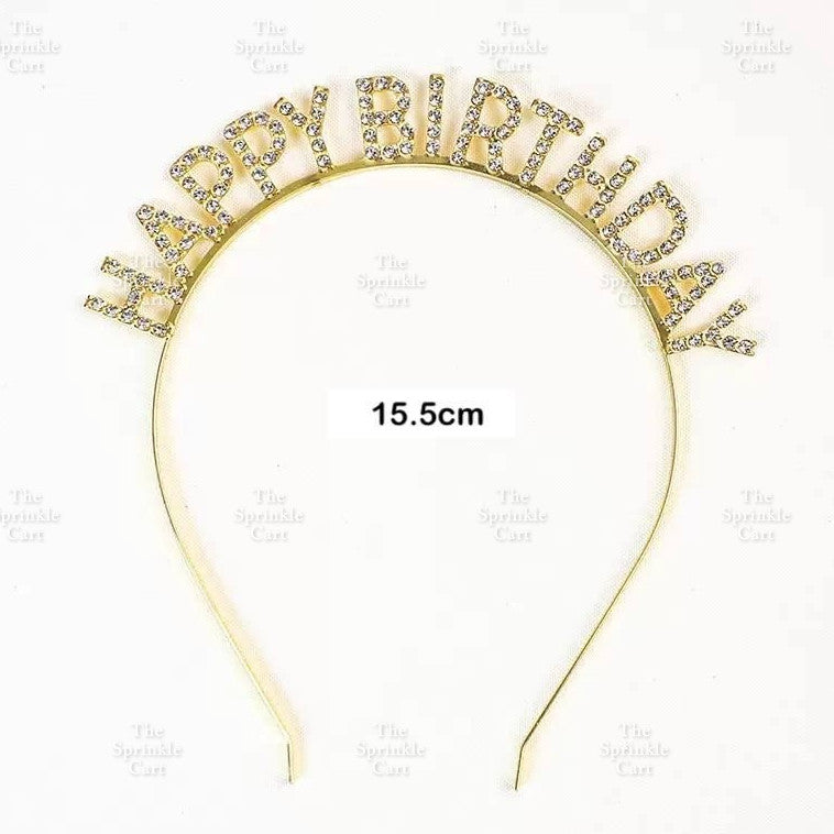 0-9 Silver Rhinestone Number Metal Topper And Happy Birthday Headband Party Needs TSC