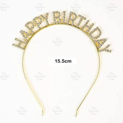 0-9 Silver Rhinestone Number Metal Topper And Happy Birthday Headband Party Needs TSC