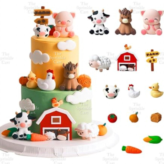 Animal Safari Farm Theme Cake Topper Wild Animal Jungle World Figurine Decoration TSC