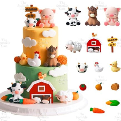 Animal Safari Farm Theme Cake Topper Wild Animal Jungle World Figurine Decoration TSC
