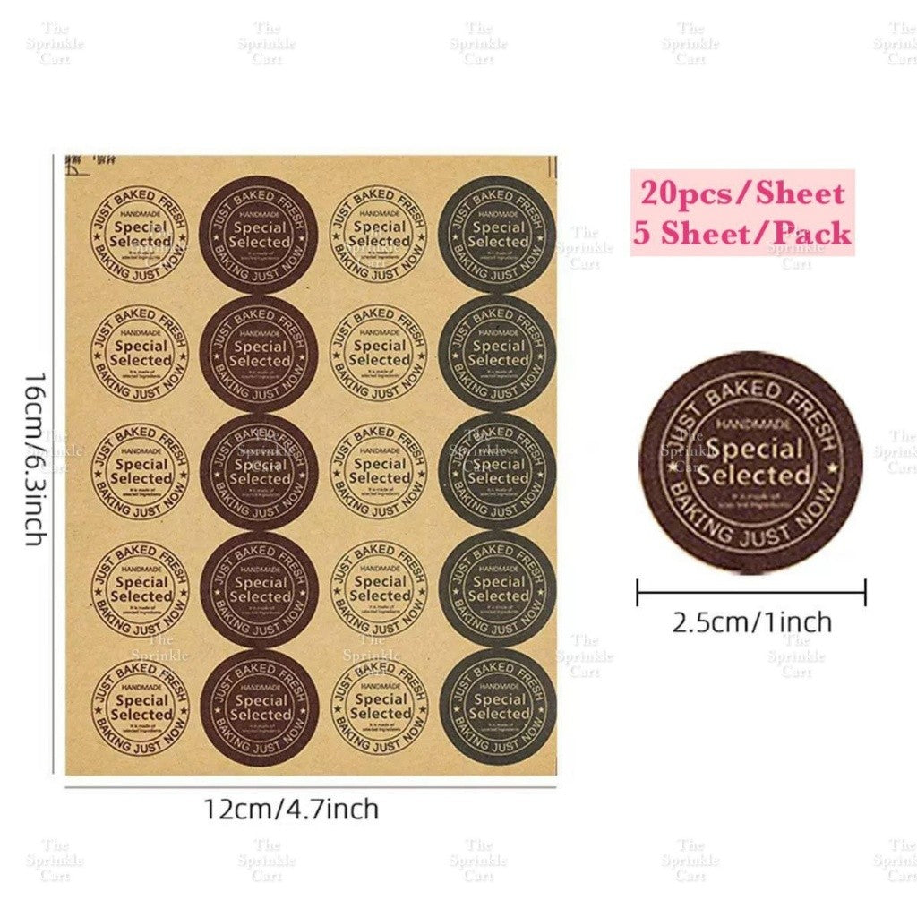 Food Box Sticker Label with Statement and Sticky Tape TSC