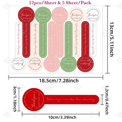 Food Box Sticker Label with Statement and Sticky Tape TSC