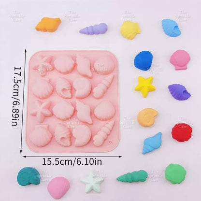 Mermaid Theme Toy Topper Silicone Molder Stencil for Cake Decoration TSC