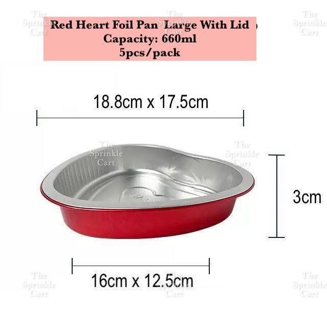 Heart-shape Aluminum Foil Pan Cup Packaging with Lid for Baking TSC