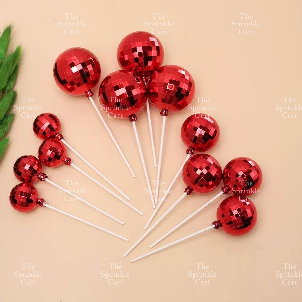 Shiny Mirror Disco Ball Cake Topper & Christmas Tree Decoration DIY Party Supplies TSC