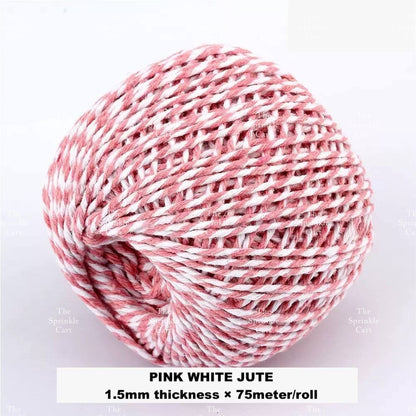 Jute String and Semi Elastic Cotton Thread for DIY Gift Wrapping and Arts and Crafts TSC