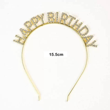 Happy Birthday and Happy New Year Glitter Shiny Headband Sequined Hair Accessories TSC