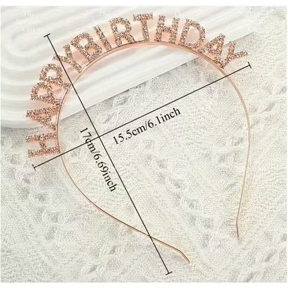 Happy Birthday and Happy New Year Glitter Shiny Headband Sequined Hair Accessories TSC