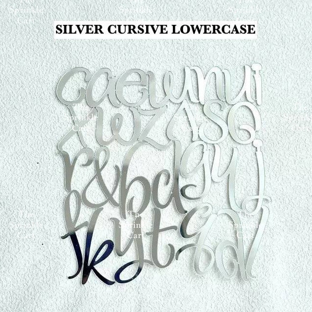 Alphabet Lettering and Number Cursive Acrylic Set DIY Calligraphy Pattern Cake Stamp Decor TSC