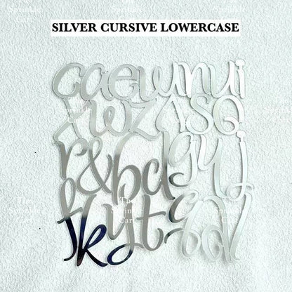 Alphabet Lettering and Number Cursive Acrylic Set DIY Calligraphy Pattern Cake Stamp Decor TSC
