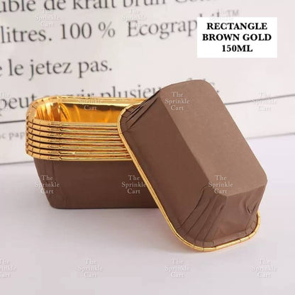 50pcs Colorful Square and Rectangle Foil Cupcake Pastry Muffin Liner TSC