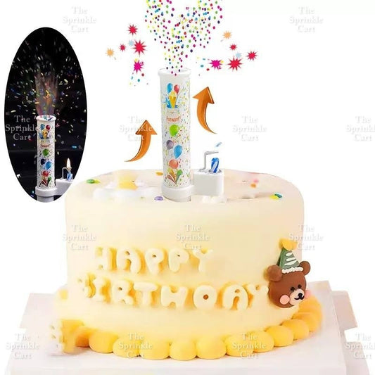 Sprinkle Popper Candle Fan DIY Musical Birthday Surprise Cake Topper TSC