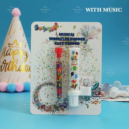 Sprinkle Popper Candle Fan DIY Musical Birthday Surprise Cake Topper TSC