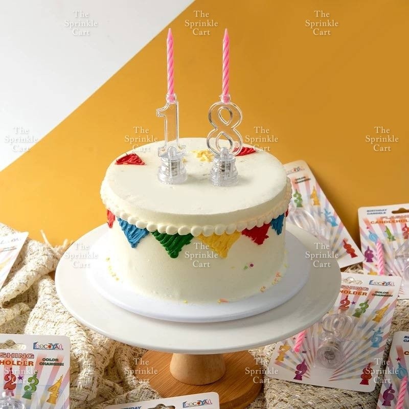 Happy Birthday Letter and Number LED Candle Topper Holder TSC