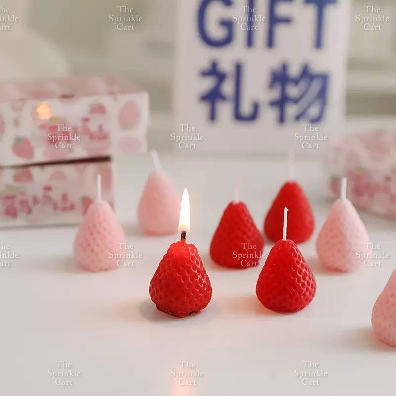 Strawberry Decorative Scented Candles in Box for Personal Use Gift and Giveaway
