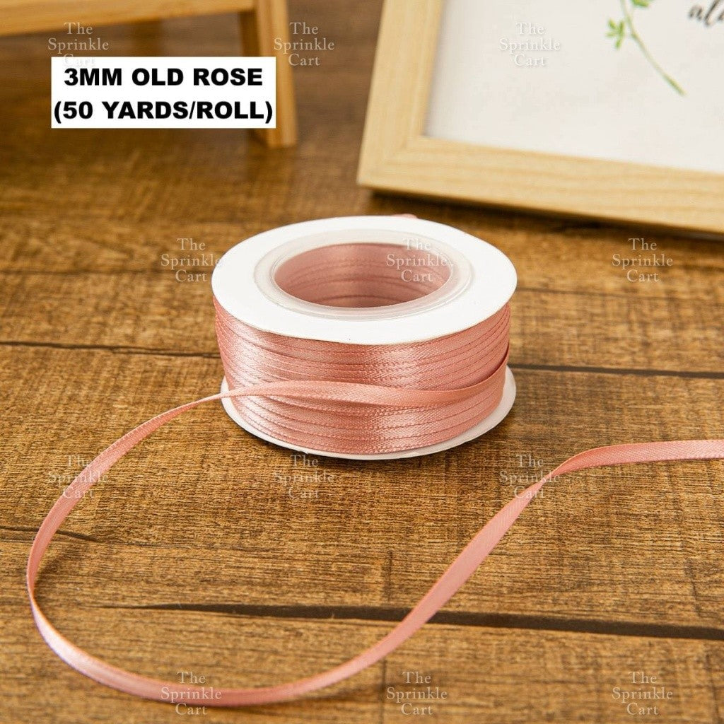 3mm Double-sided Satin Ribbon for DIY Bow Accessory and Gift Packaging TSC