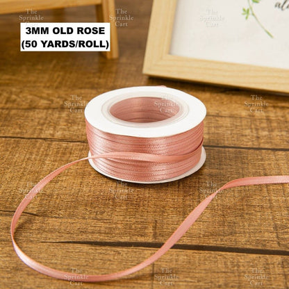 3mm Double-sided Satin Ribbon for DIY Bow Accessory and Gift Packaging TSC