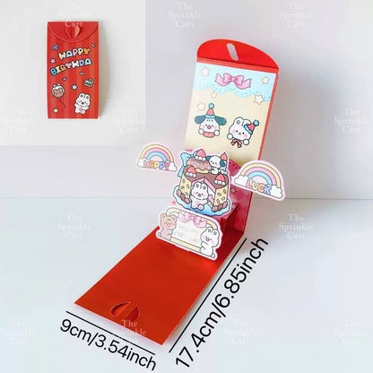 Surprise Money Pulling Box and Money Accordion Angpao Envelope DIY 3D Puzzle Cake Gift TSC