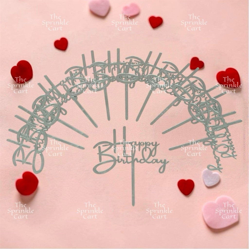 10pcs Happy Birthday Acrylic Cake Topper DIY Baking Decoration TSC