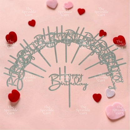 10pcs Happy Birthday Acrylic Cake Topper DIY Baking Decoration TSC
