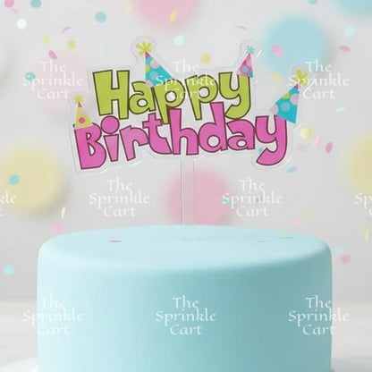 Transparent Happy Birthday Acrylic Topper Cake Decoration TSC