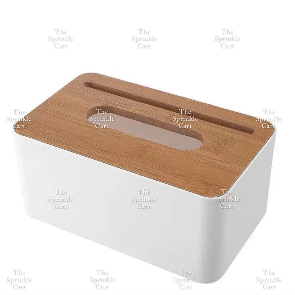 Plastic Tissue Holder with Wooden Cover TSC