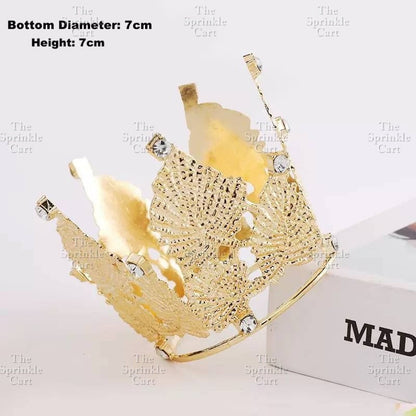 Crown Cake Topper/ Decor Shiny Gold Silver Pearl Birthday Princes